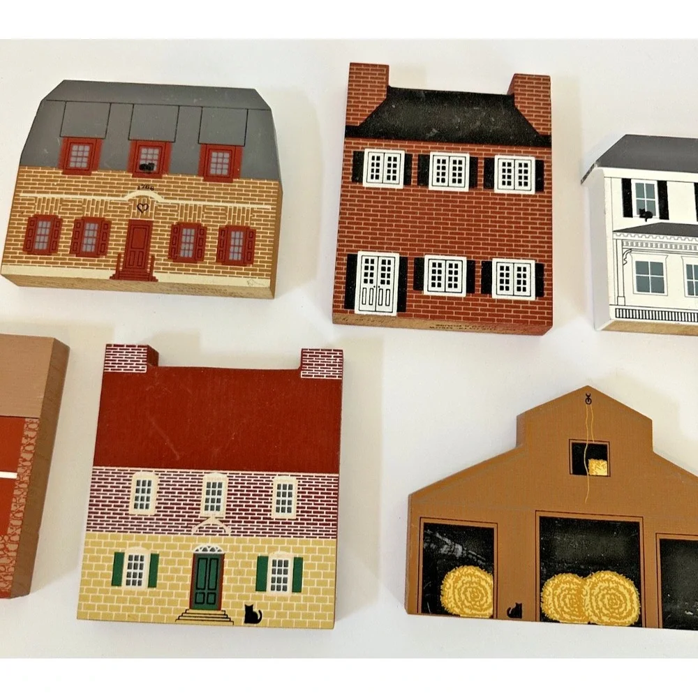 Cat's Meow Village Set Gerneral Store Barn Series Winkler Bakery Calef's Set 7